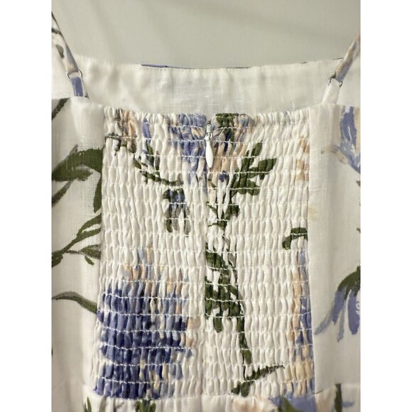 Reformation White Floral Maxi Dress with Blue and Green Print - Picture 16 of 16